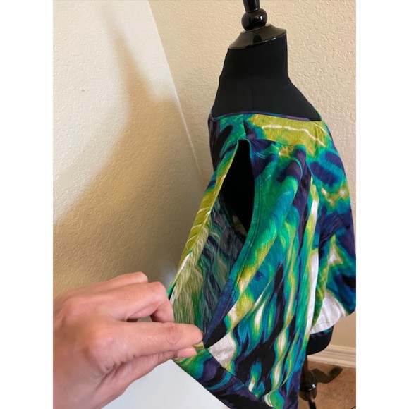 Worthington Multicolor Cold Shoulder Top Sz M - Picture 4 of 6